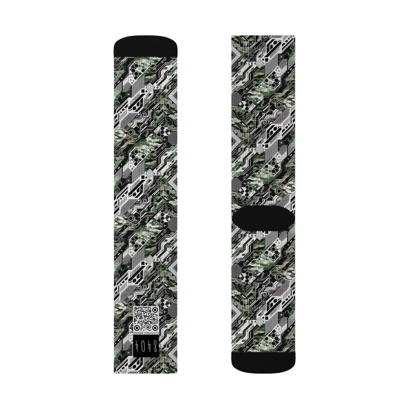 Tech Camo Fusion Tech-Forward Streetwear With a Futuristic Edge Sublimation Socks - 8404 Design-46