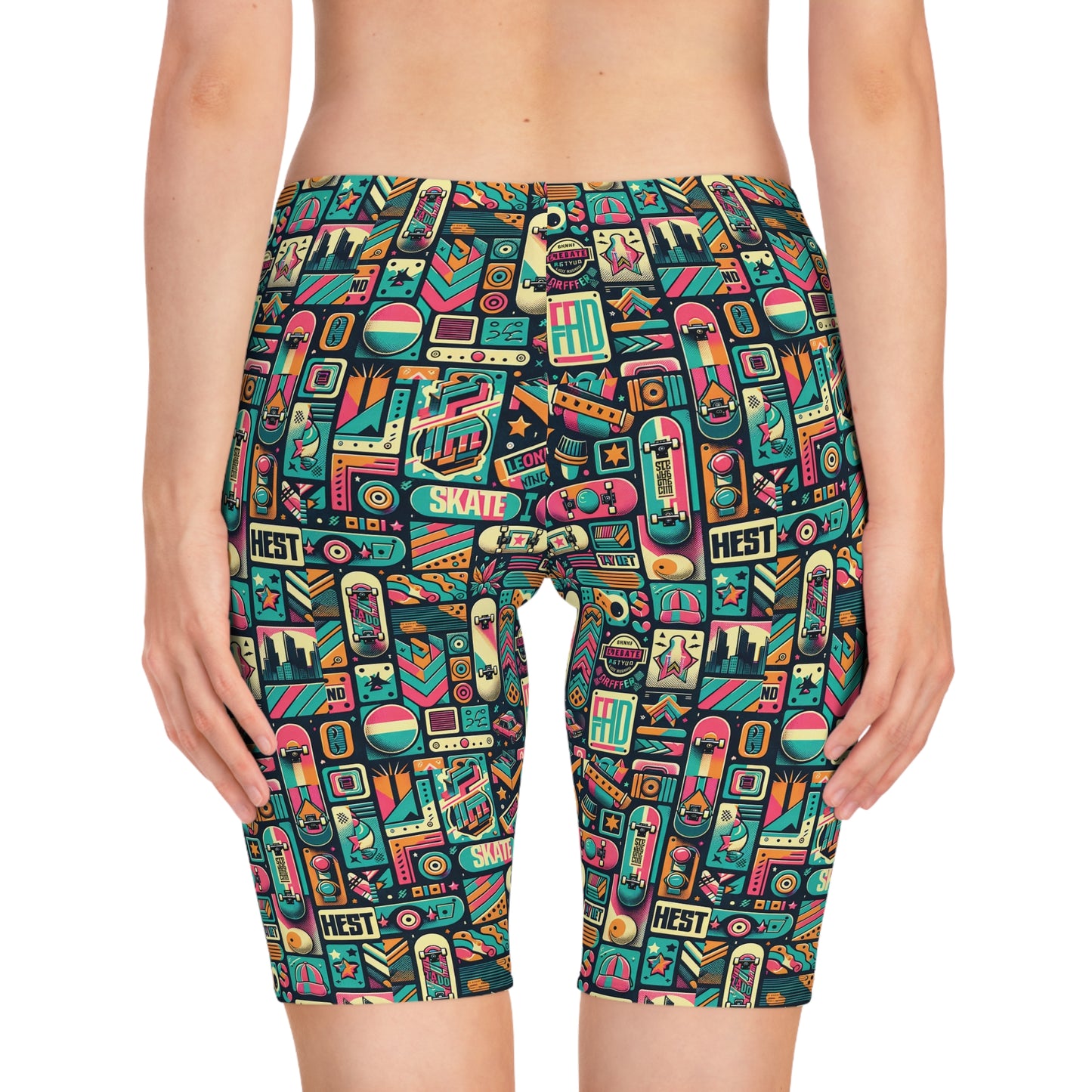 Skate Culture Revival Urban Retro Cool Women's Bike Shorts - 8404 Design-61