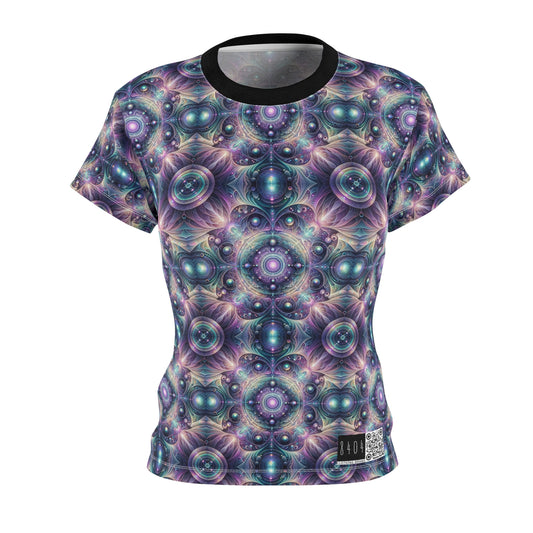 Iridescent Tech Fusion Tech-Forward Streetwear Women's Cut & Sew Tee - 8404 Design-61