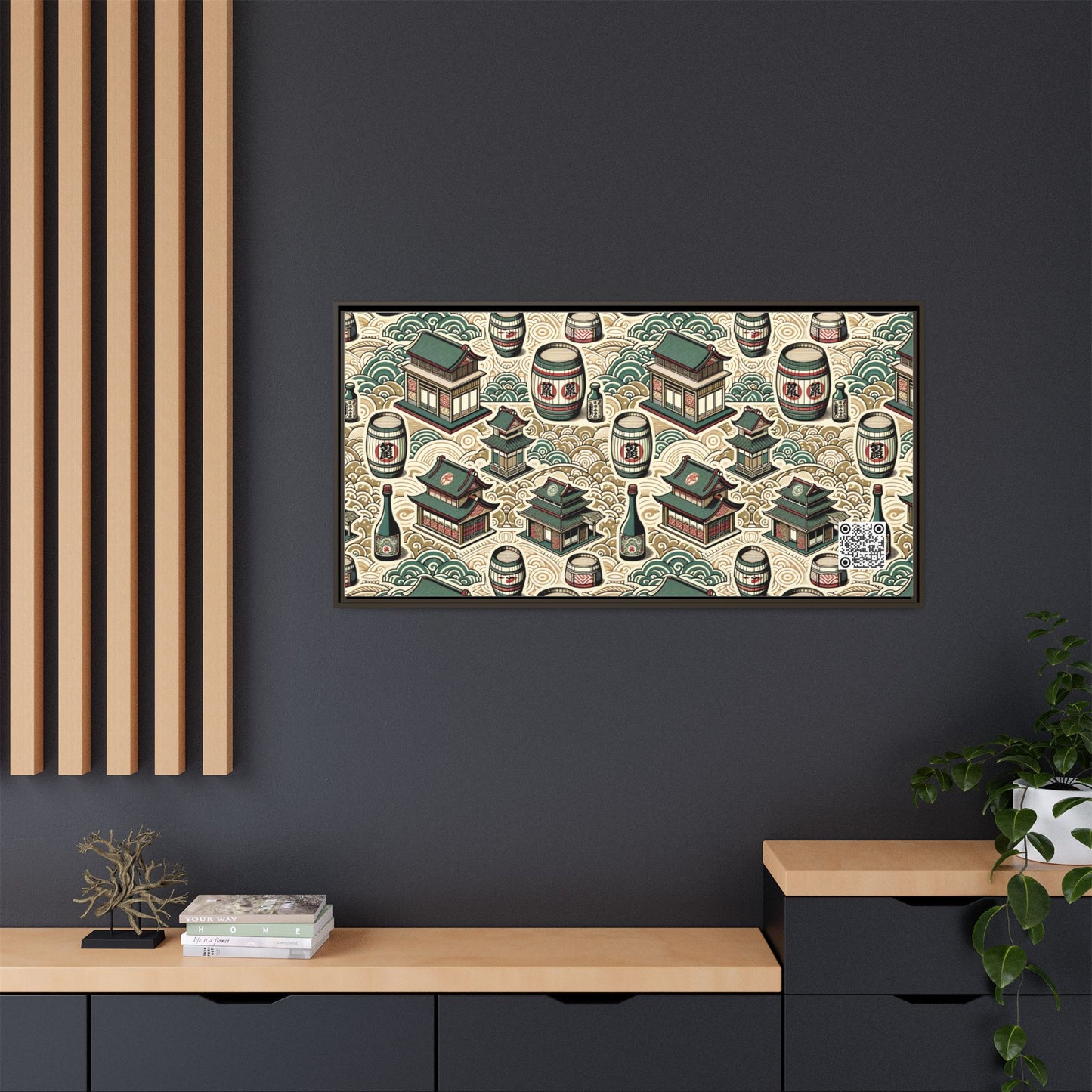 Cultural Artisanal Fusion Contemporary Cultural Elegance Matte Canvas, Framed (multi-Color) - 8404 Design-68 B