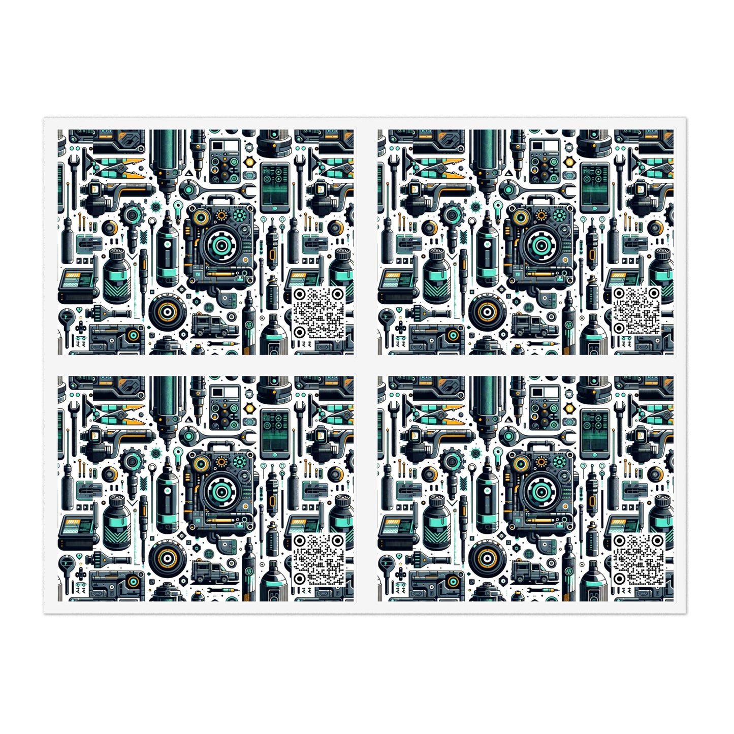 Tech Utility Fusion Modern Tech Streetwear Sticker Sheets - 8404 Design-53