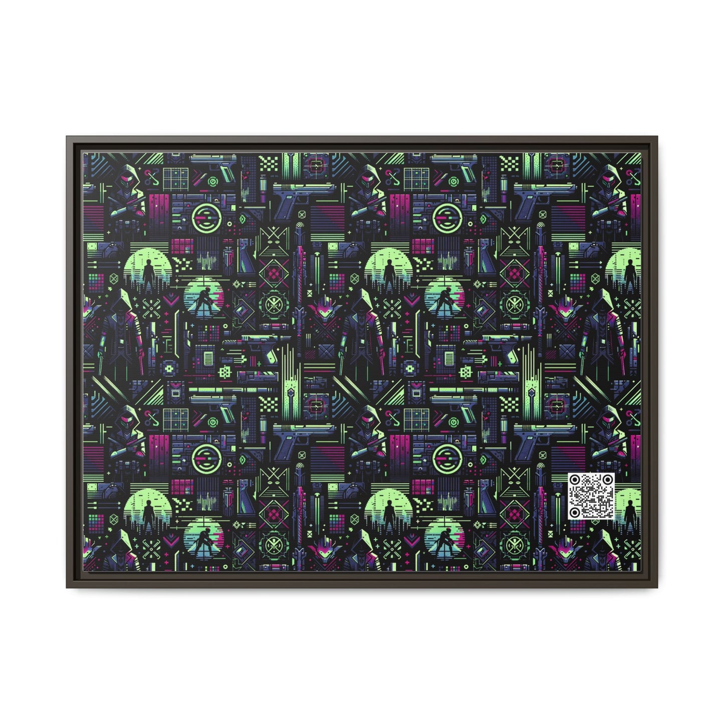 Tech Noir Futuristic Cyberpunk Matte Canvas, Framed (multi-Color) - 8404 Design-63 A