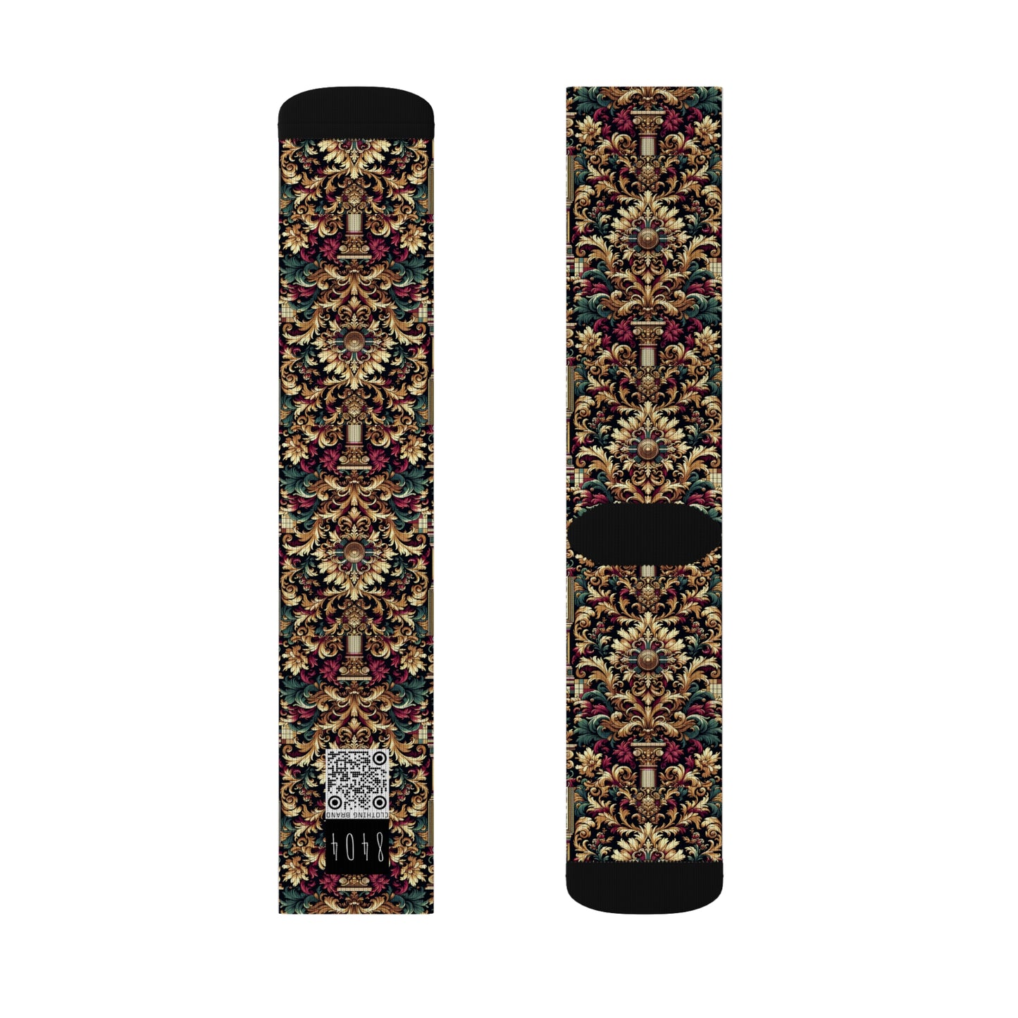 Digital Renaissance Modern Baroque Fusion Sublimation Socks - 8404 Design-57