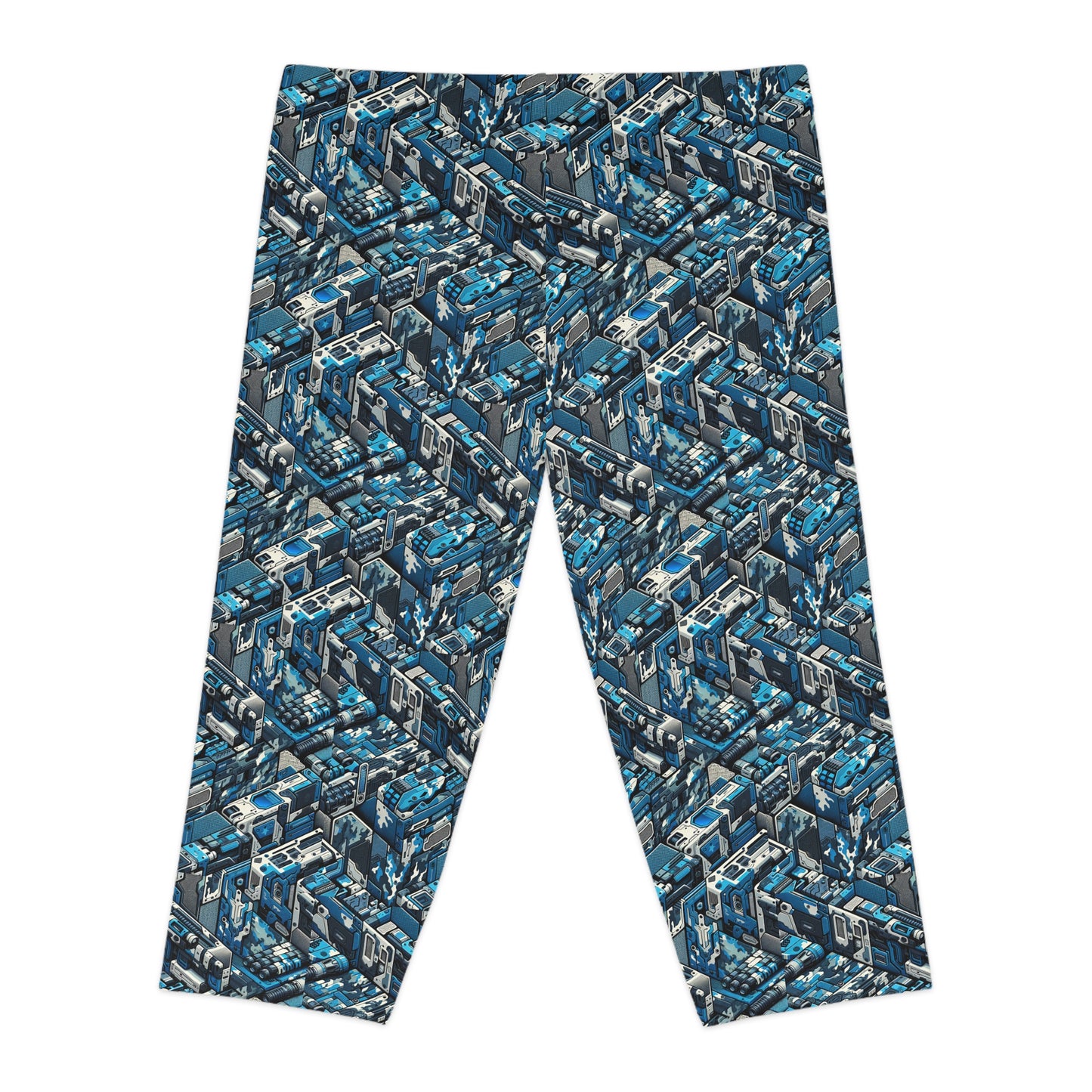 Tech Urban Camo Tech-Forward Streetwear With a Futuristic Military Edge Women's Capri Leggings - 8404 Design-51