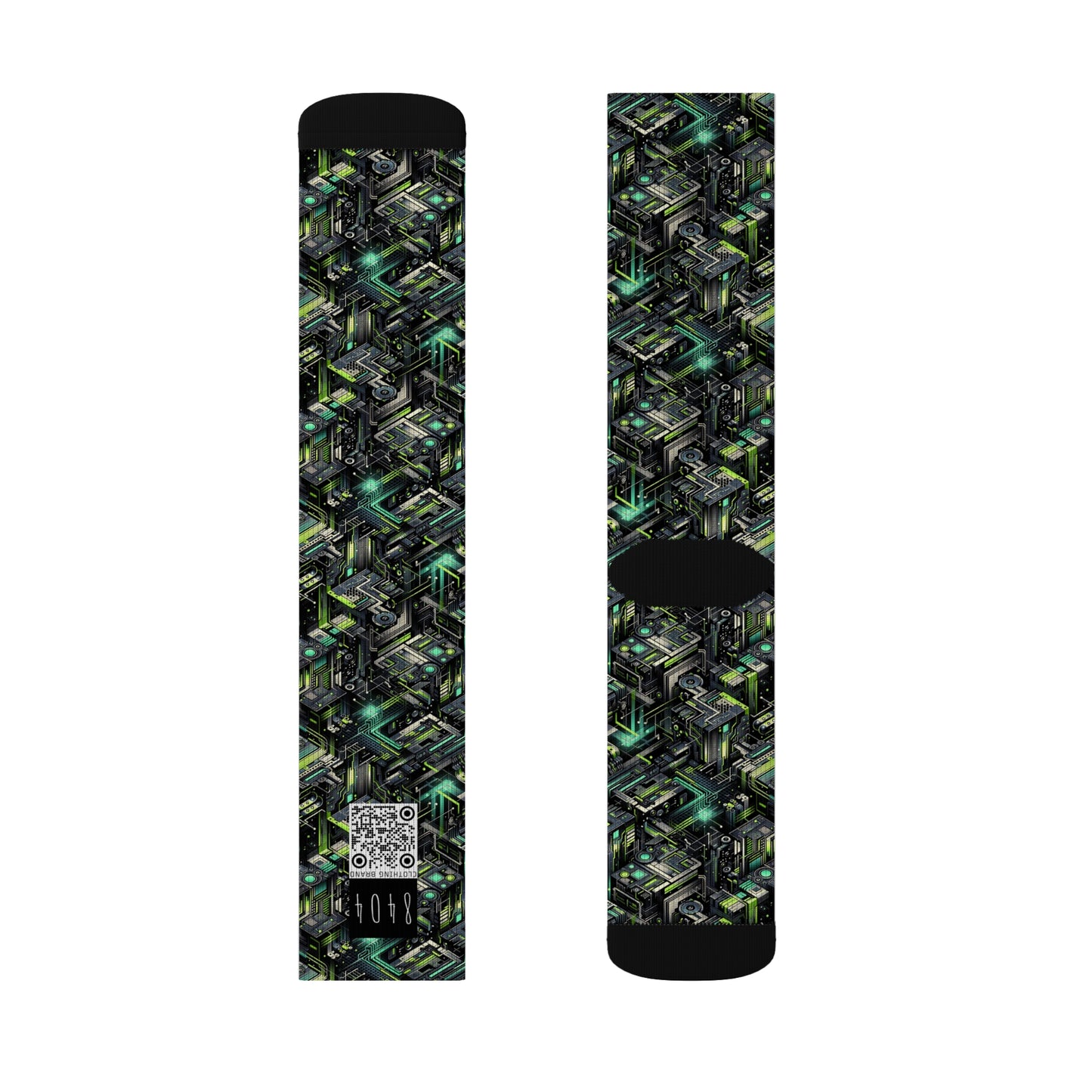 Tech-Infused Graphics Tech-Forward Streetwear Sublimation Socks - 8404 Design-47