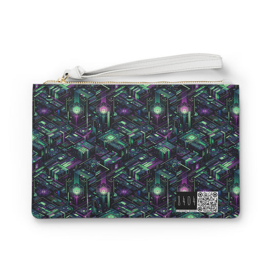 Tech Noir Aesthetics Tech-Forward Urban Dystopia Clutch Bag - 8404 Design-43