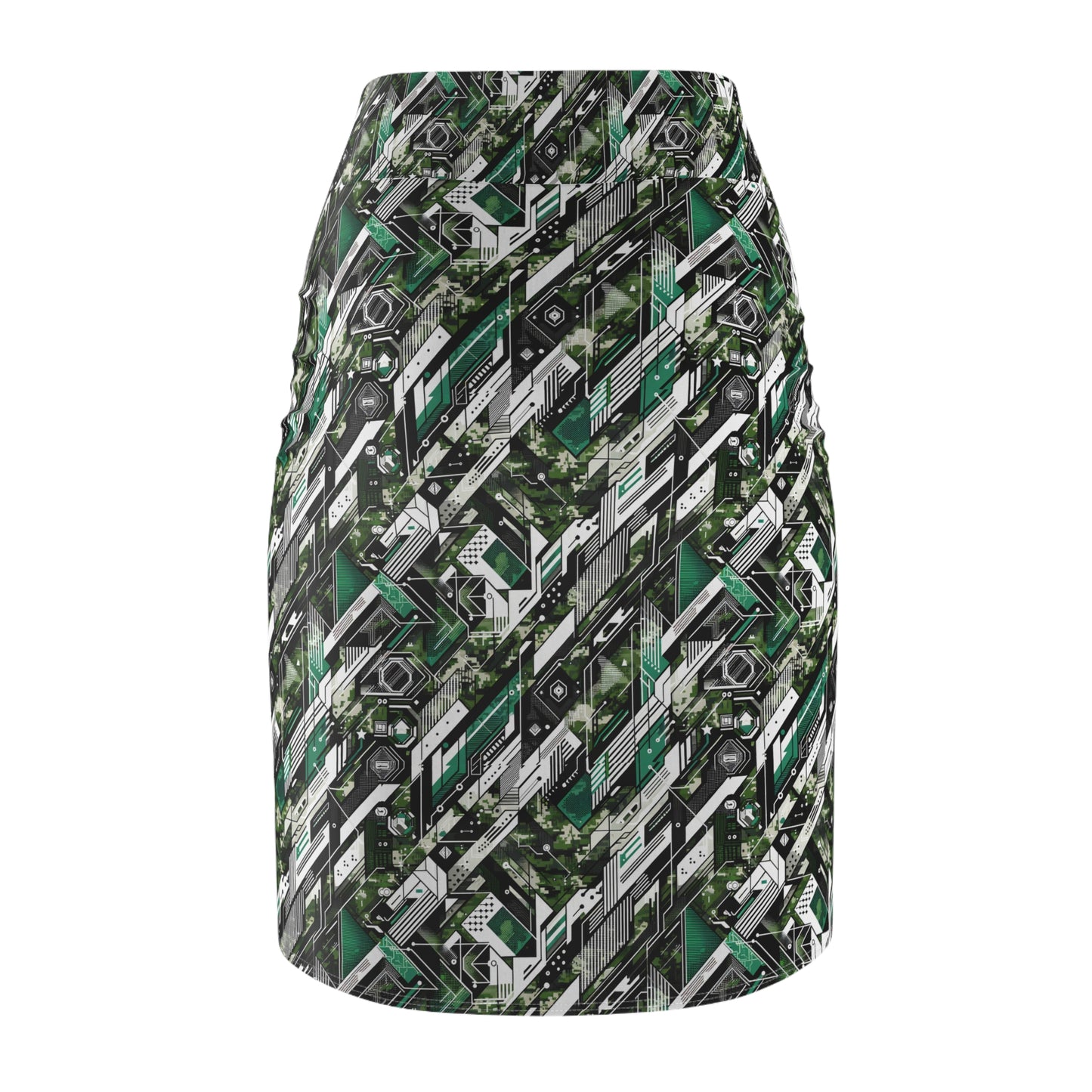 Tech Camo Fusion Tech-Forward Streetwear With a Futuristic Edge Women's Pencil Skirt - 8404 Design-63