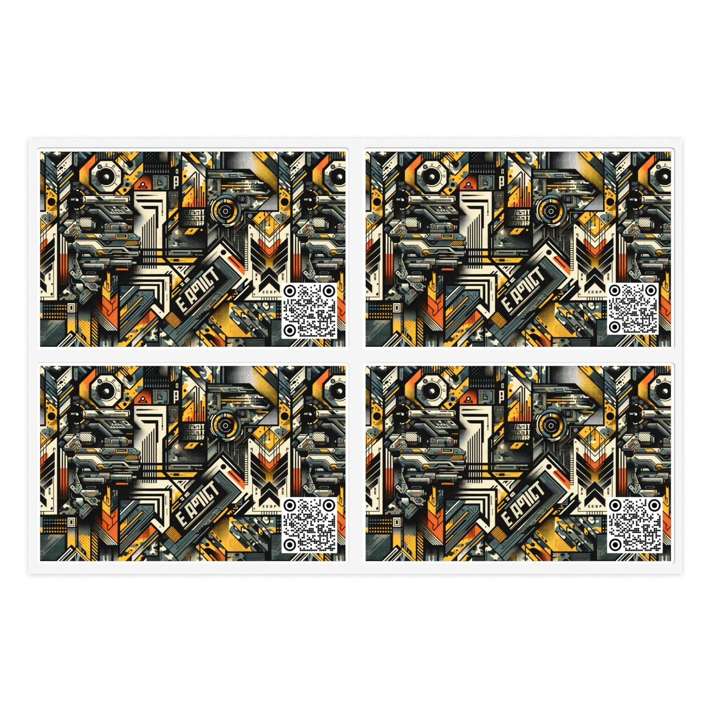 Digital Punk Futuristic Grunge Sticker Sheets - 8404 Design-49