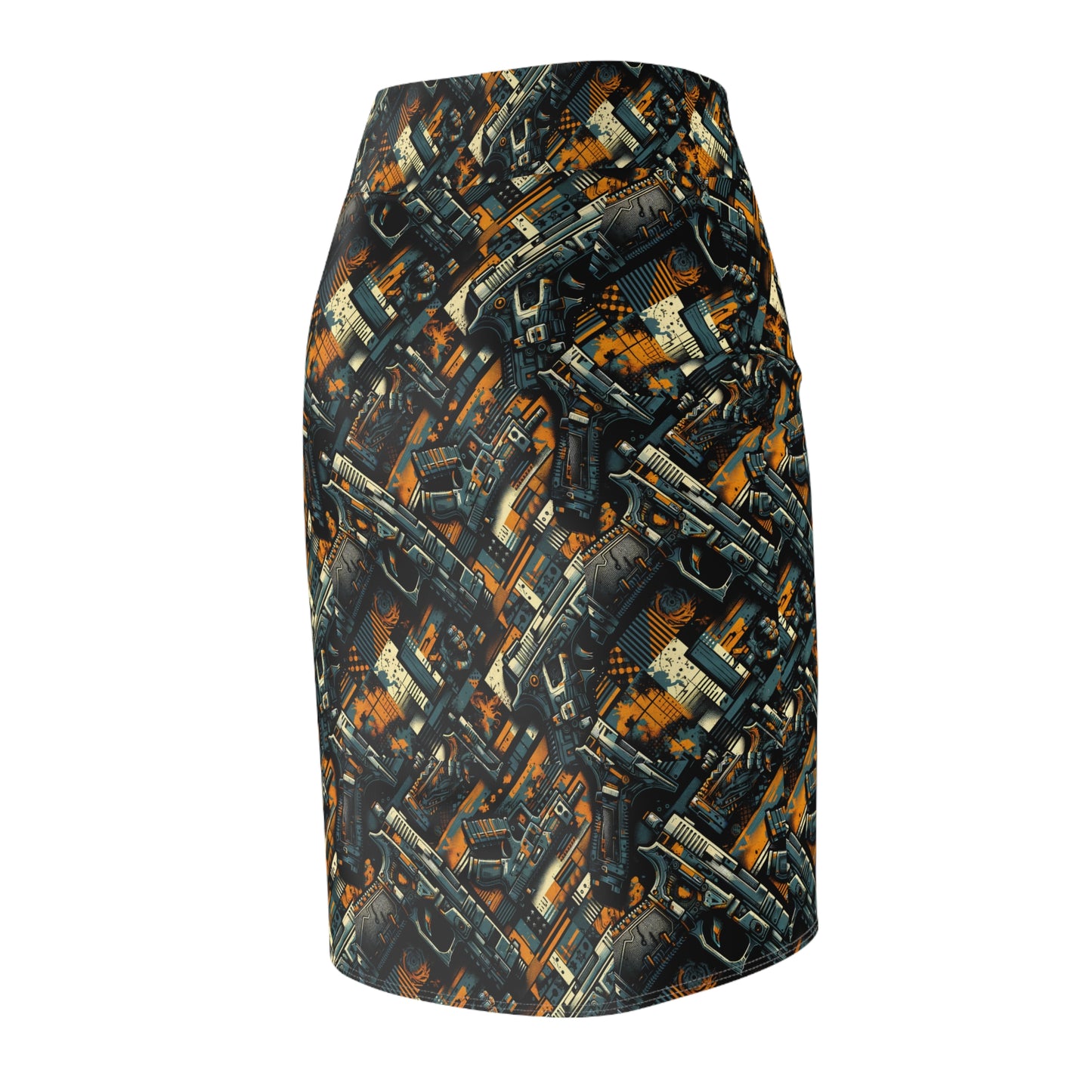 Digital Punk Futuristic Grunge Women's Pencil Skirt - 8404 Design-47