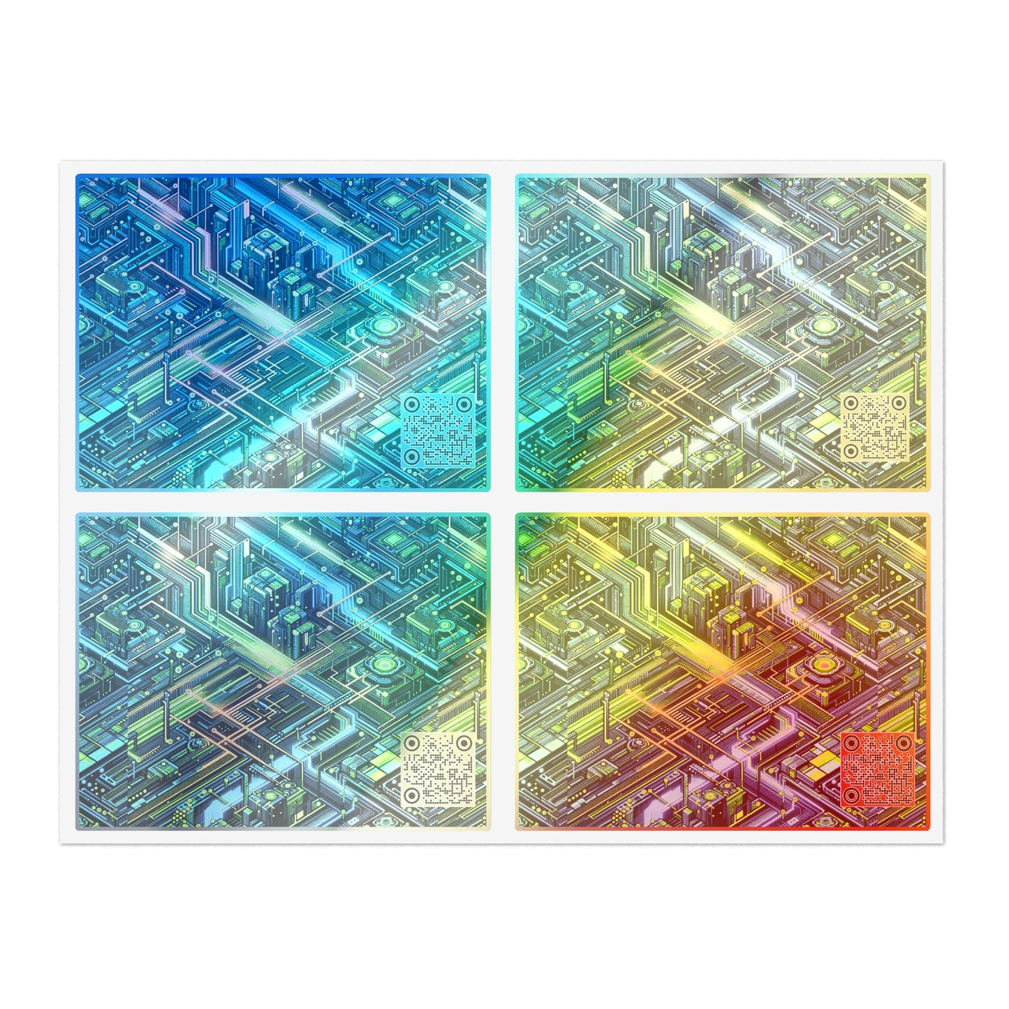 Tech-Infused Neon Tech-Forward Streetwear Sticker Sheets - 8404 Design-54