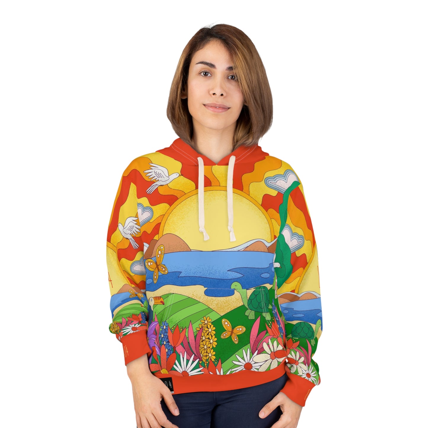 8404's Unisex Adult "a Trip to the Sunset in Red" Fashion Pullover Hoodie