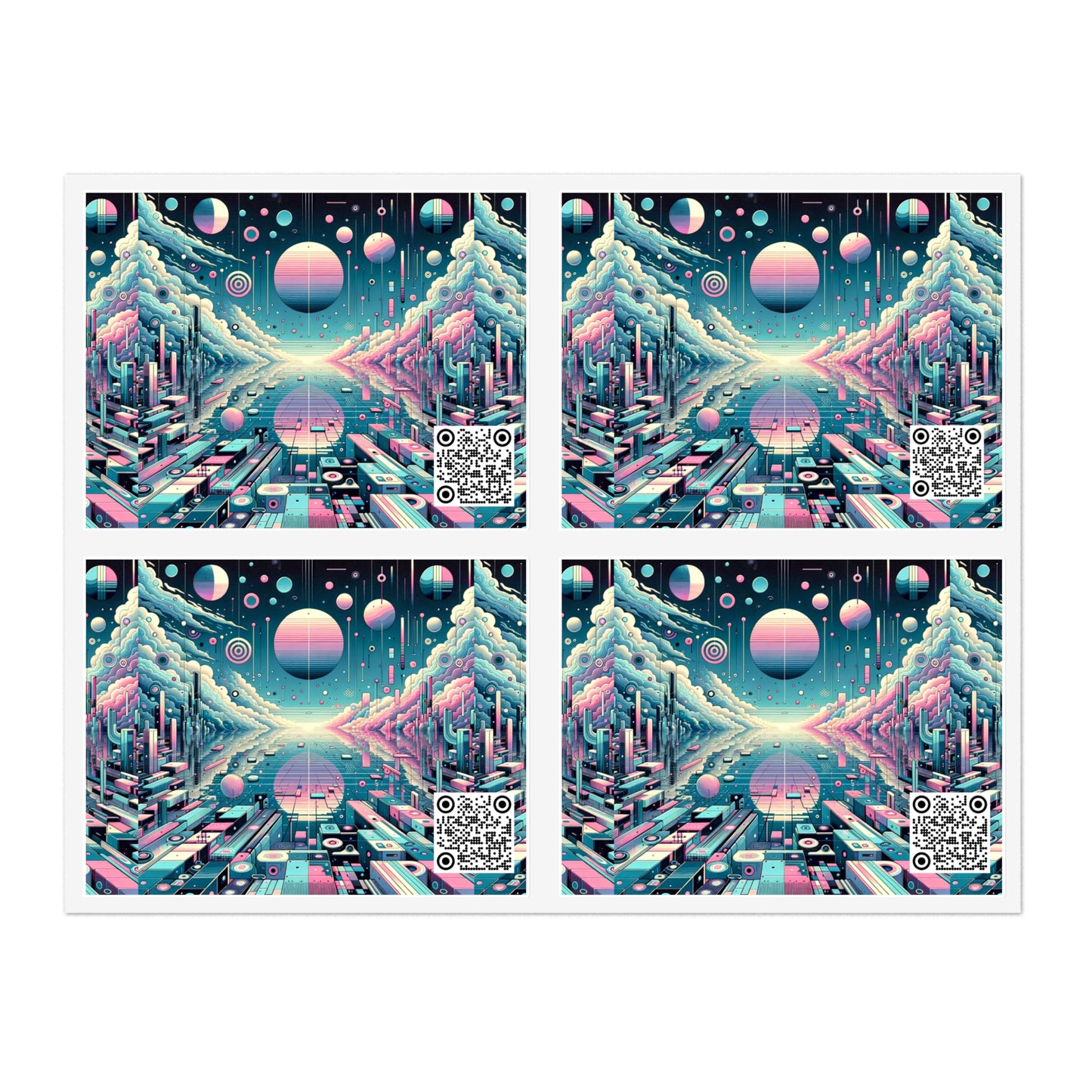 Digital Dreamscapes Digitally-Inspired Streetwear With a Dreamy, Surreal Twist Sticker Sheets - 8404 Design-61