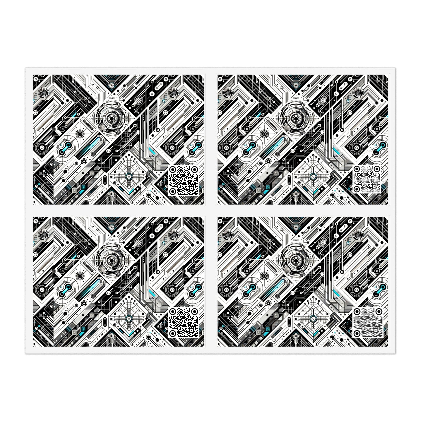 Tech-Infused Streetwear Tech-Forward Minimalism Sticker Sheets - 8404 Design-63