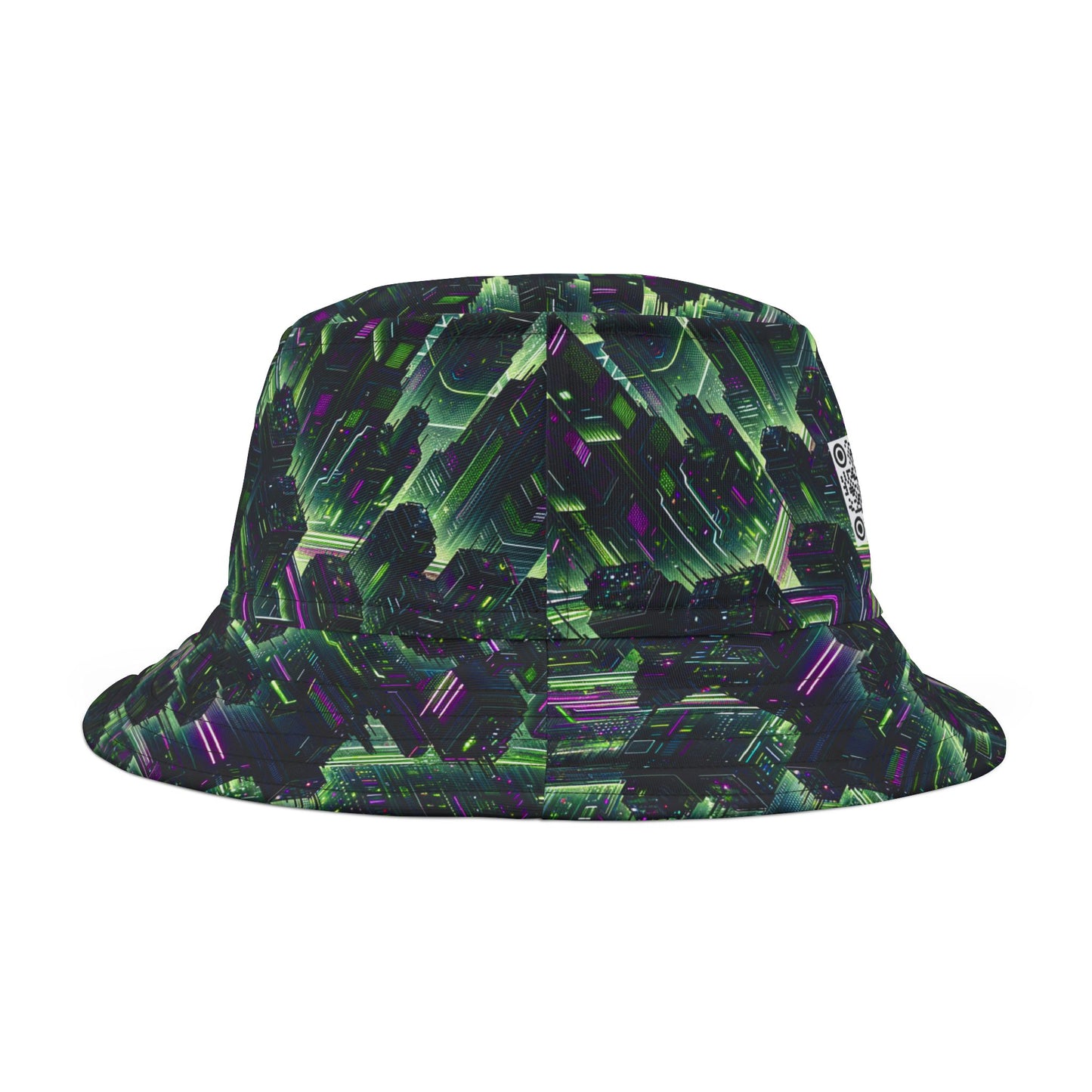 Tech Noir Aesthetics Tech-Forward Urban Dystopia Bucket Hat - 8404 Design-55