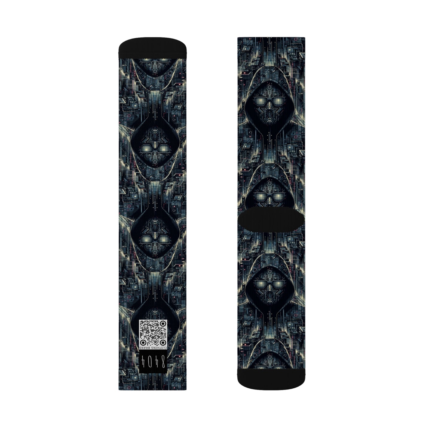 Tech Noir Aesthetics Sleek Tech Streetwear Sublimation Socks - 8404 Design-56