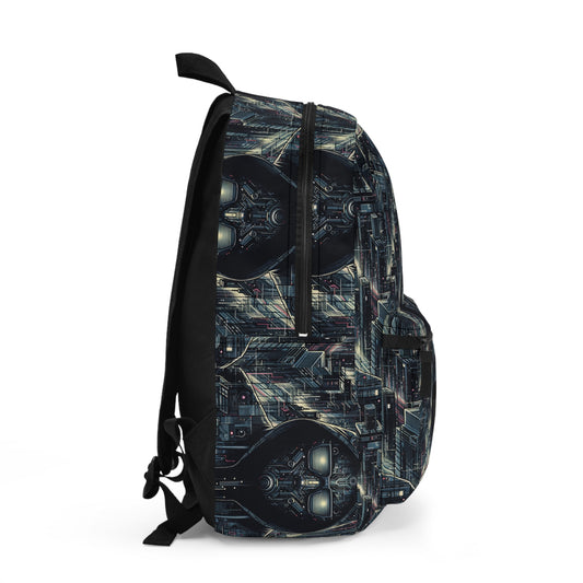 Tech Noir Aesthetics Sleek Tech Streetwear Backpack - 8404 Design-56