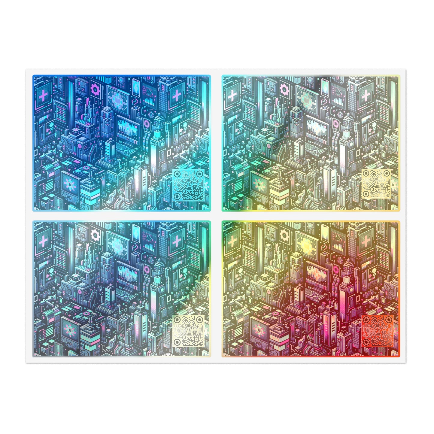 Digital Rebellion Tech-Inspired Streetwear Sticker Sheets - 8404 Design-58