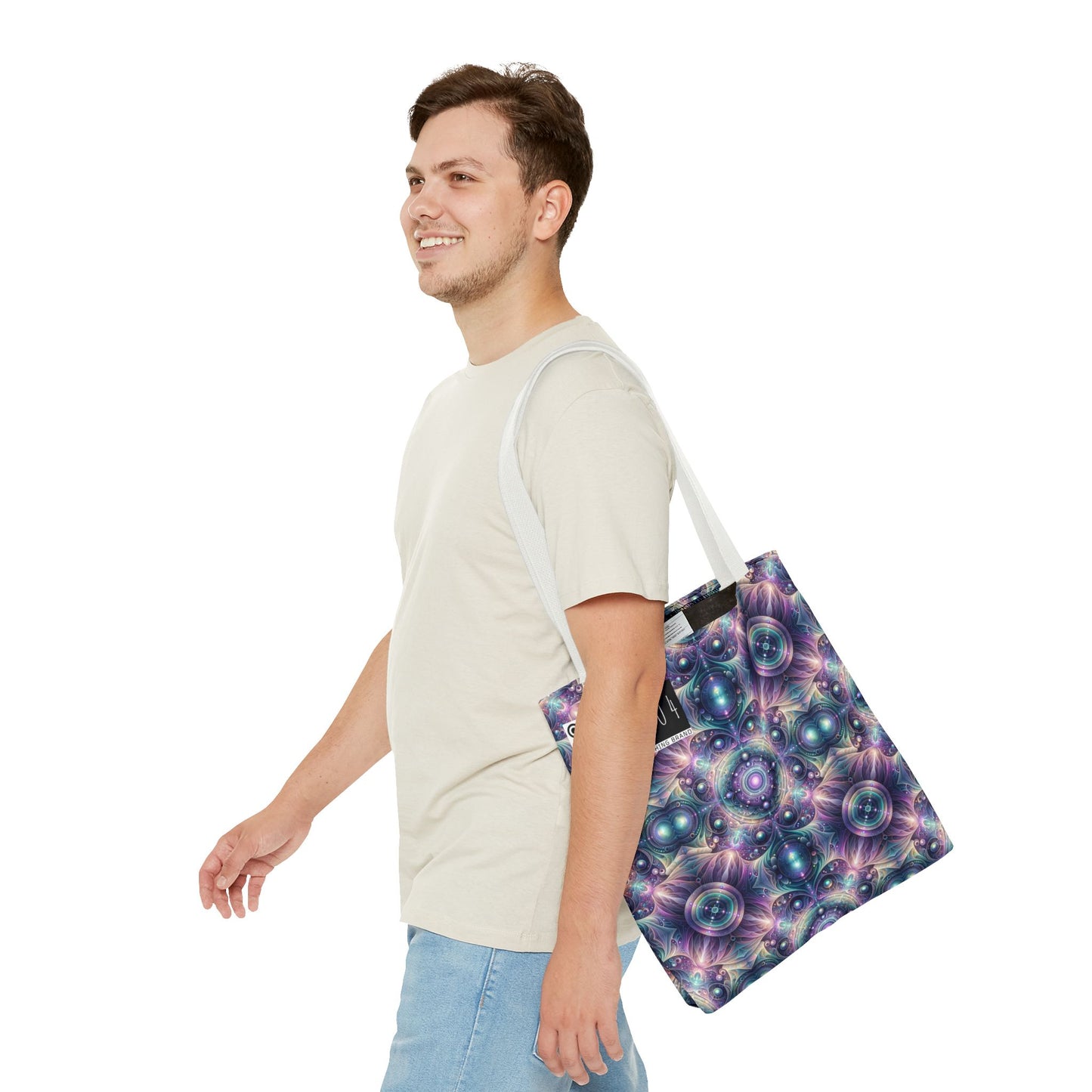 Iridescent Tech Fusion Tech-Forward Streetwear Tote Bag - 8404 Design-61