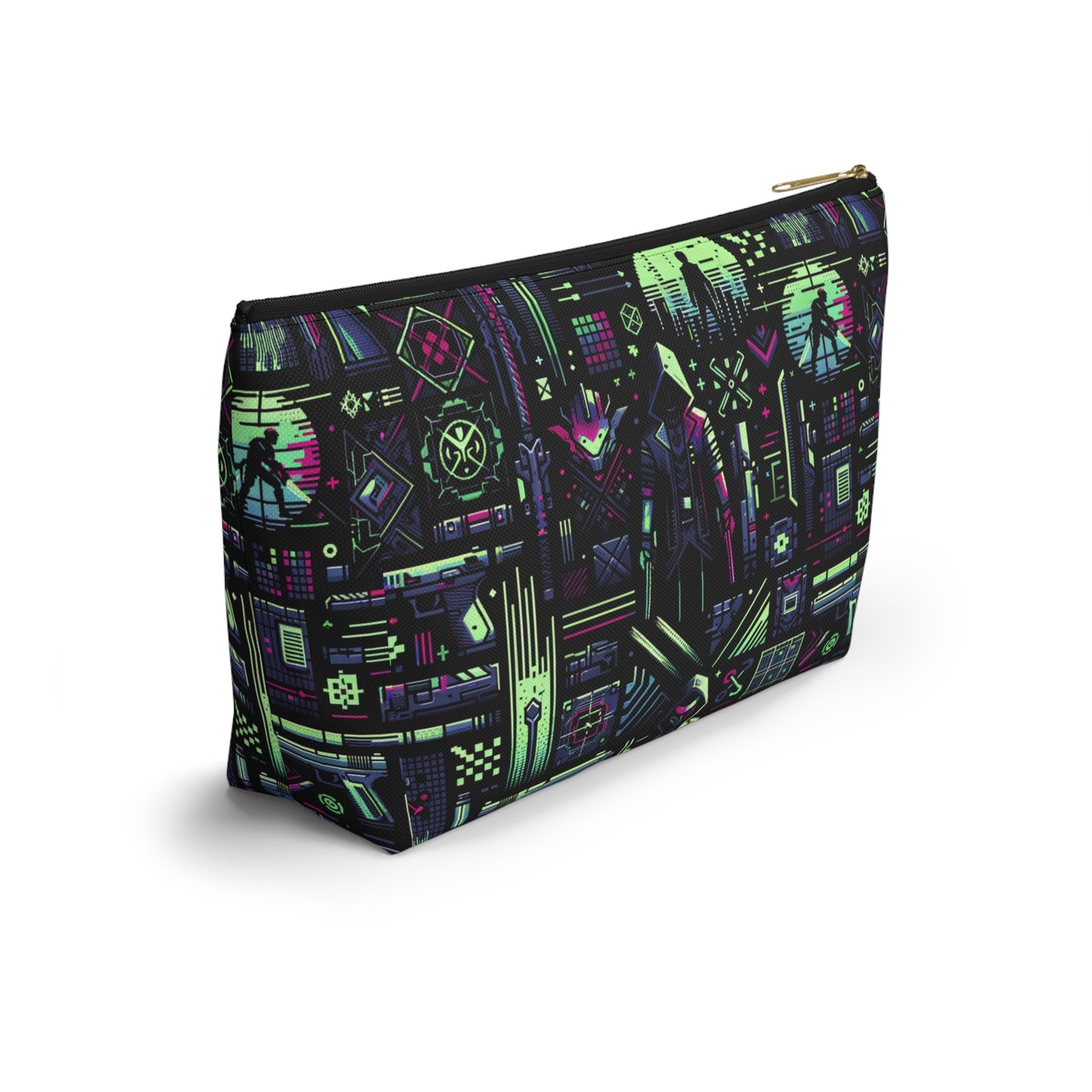 Tech Noir Futuristic Cyberpunk Accessory Pouch W T-Bottom - 8404 Design-63