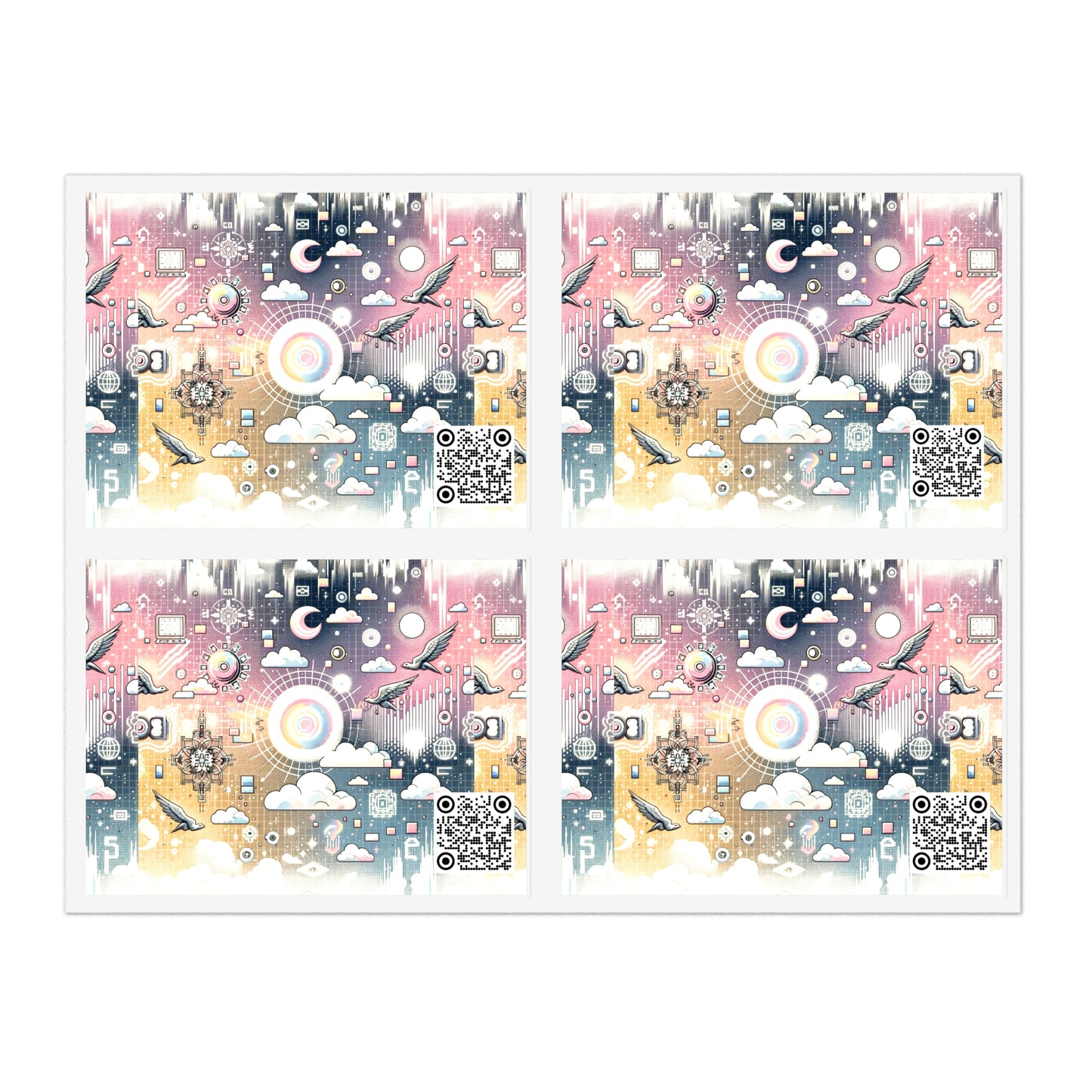 Digital Dreamland Whimsical and Nostalgic Streetwear With a Digital Twist Sticker Sheets - 8404 Design-69