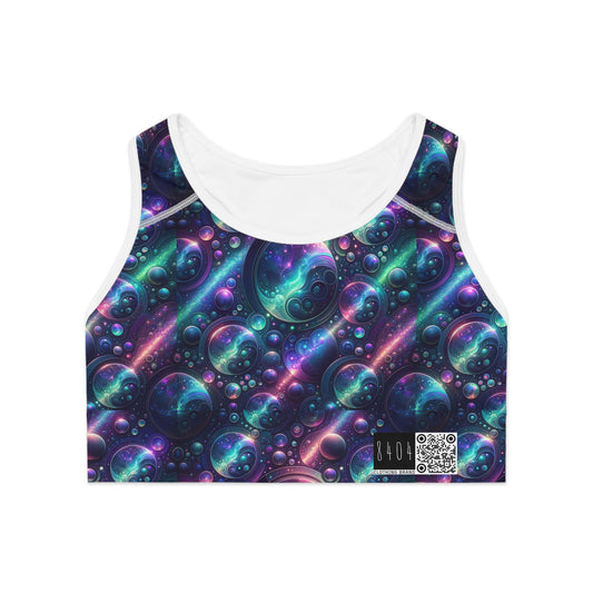 Iridescent Tech Fusion Tech-Forward Streetwear Sports Bra - 8404 Design-51