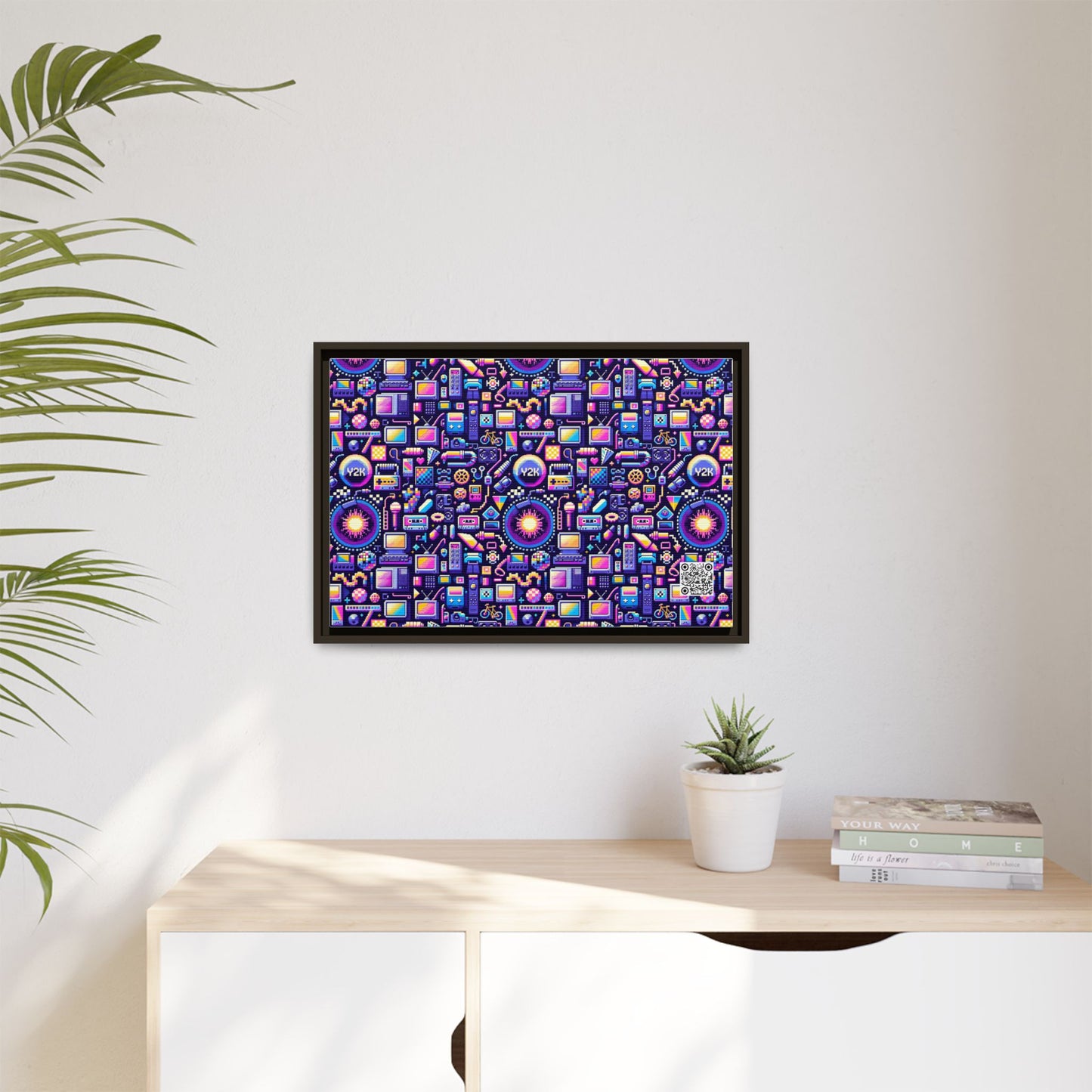 Digital Nostalgia Modern Retro Fusion Matte Canvas, Framed (multi-Color) - 8404 Design-64 B