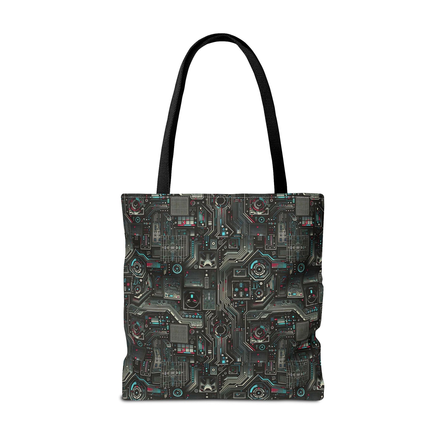 Tech Noir Aesthetics Sleek Tech Streetwear Tote Bag - 8404 Design-52