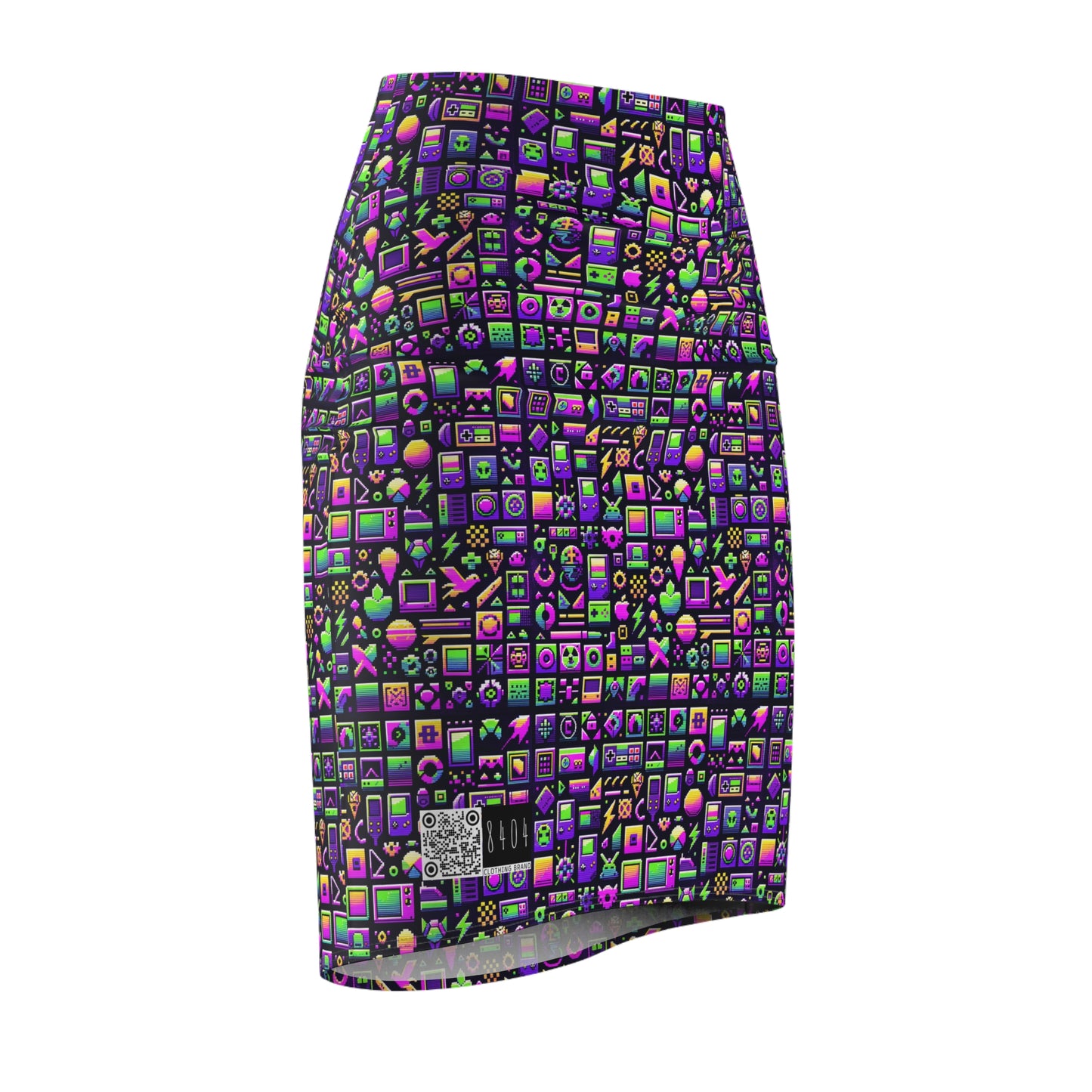 Digital Nostalgia Remix Modern Vintage Fusion Women's Pencil Skirt - 8404 Design-49