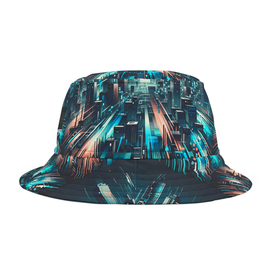 Digital Motion Futuristic Tech Bucket Hat - 8404 Design-68