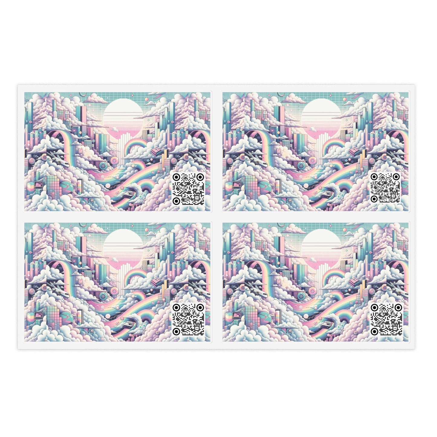 Digital Dreamland Whimsical and Nostalgic Streetwear With a Digital Twist Sticker Sheets - 8404 Design-59