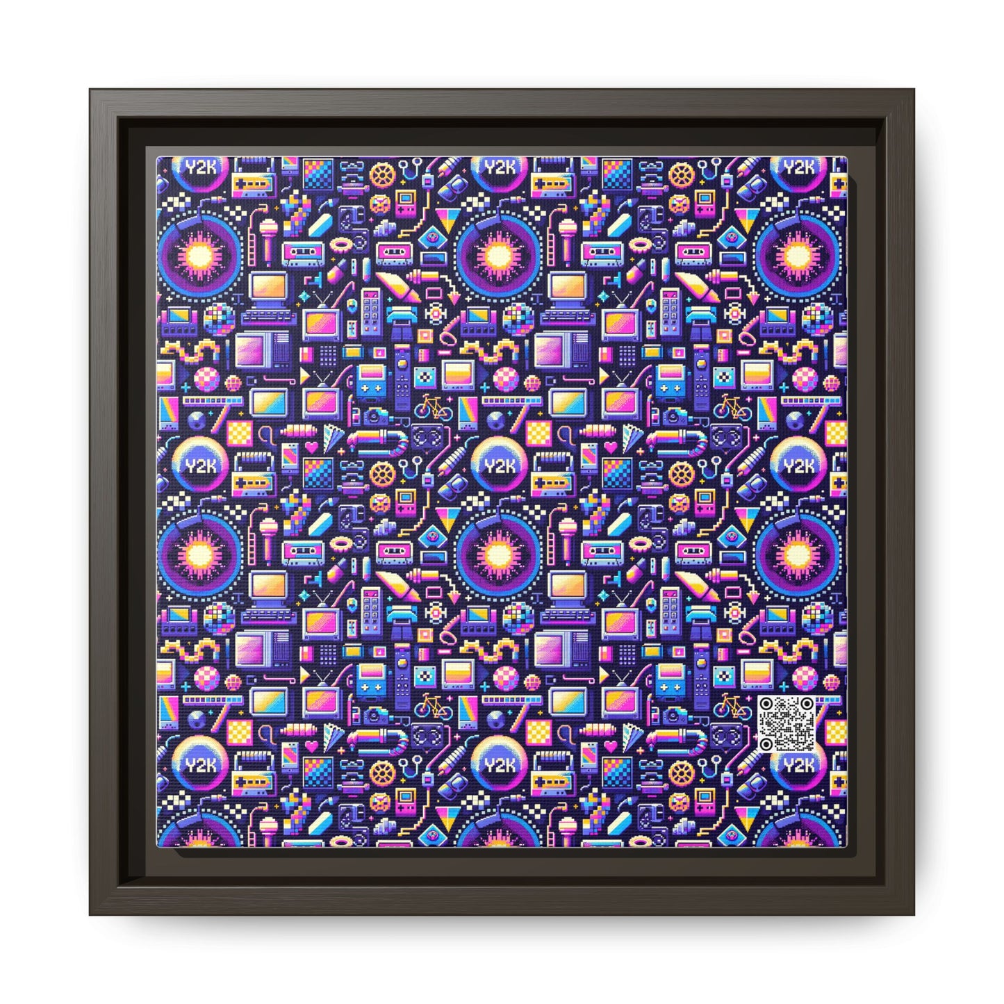 Digital Nostalgia Modern Retro Fusion Matte Canvas, Framed (multi-Color) - 8404 Design-64 B