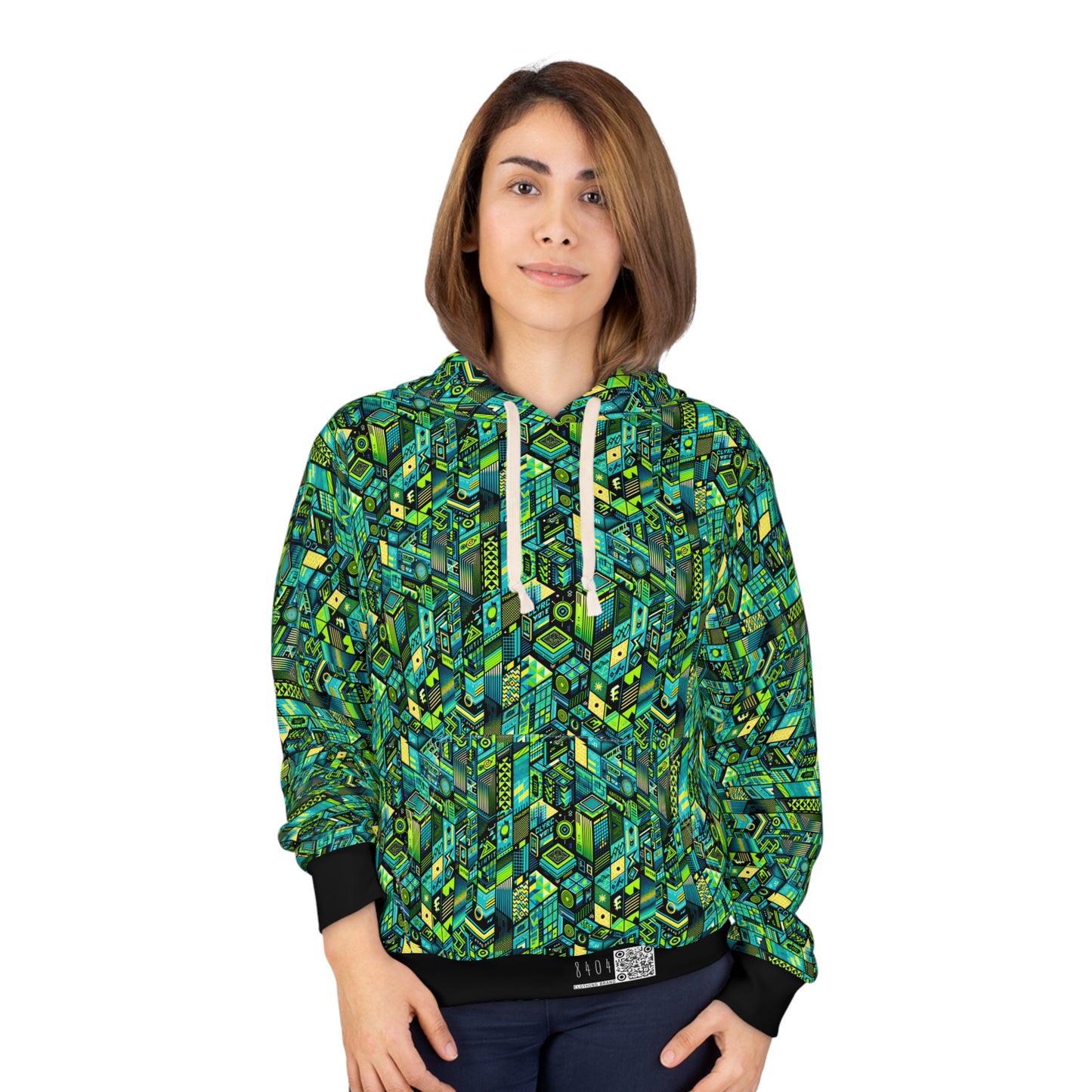 Tech-Infused Neon Tech-Forward Streetwear Pullover Hoodie - 8404 Design-61