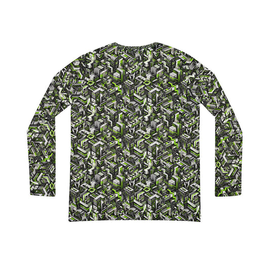 Graffiti Tech Fusion Bold Streetwear Fusion Women's Long Sleeve V-Neck Shirt - 8404 Design-53