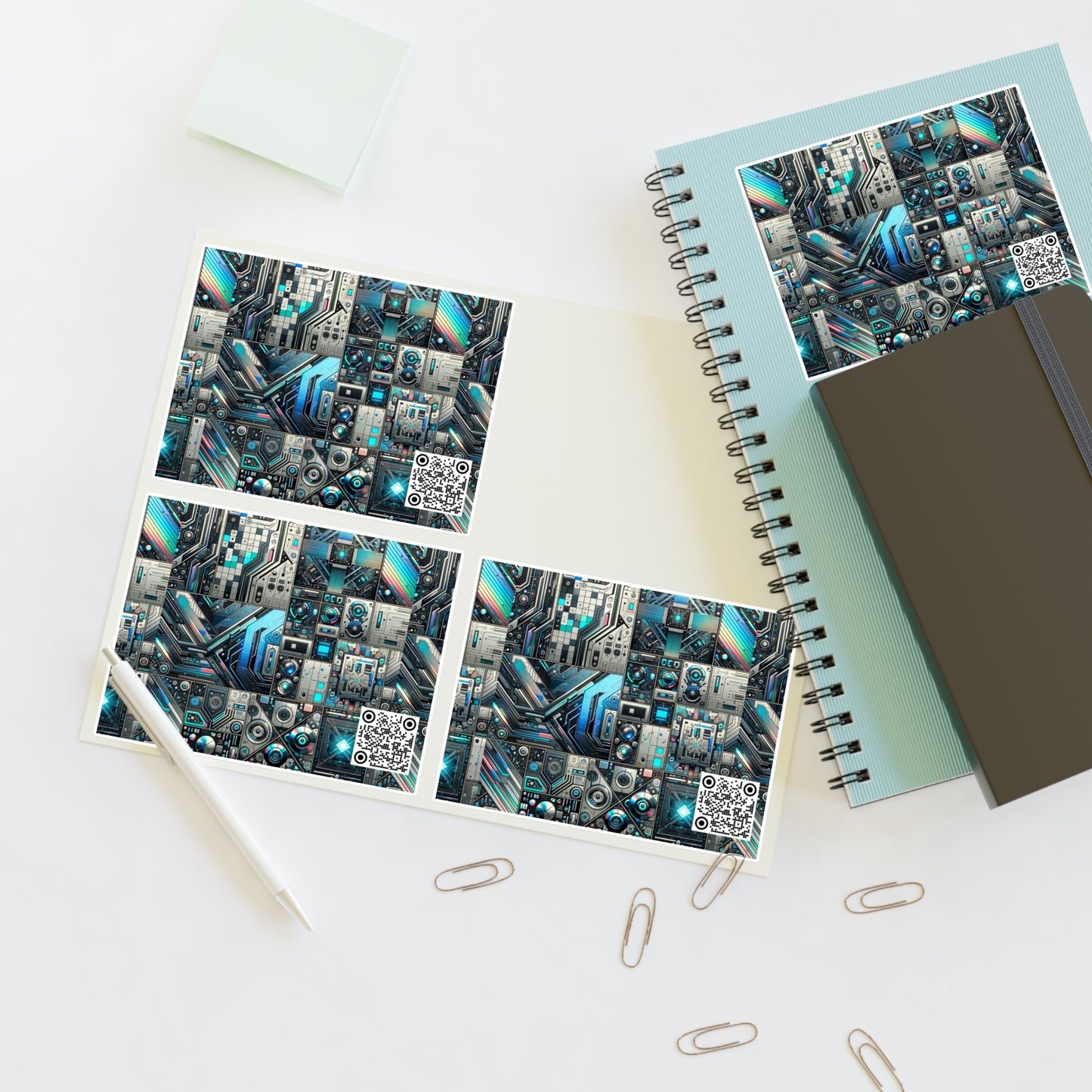 Tech-Infused Futurism Sleek Tech Edge Sticker Sheets - 8404 Design-48