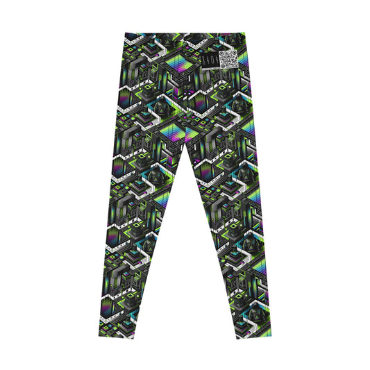 Retro Futurism Graphics Tech-Forward Streetwear Stretch Leggings - 8404 Design-52