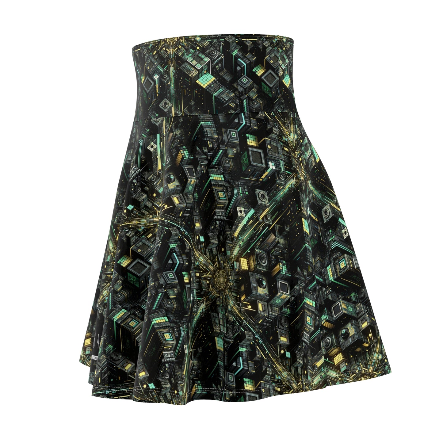 Tech Noir Graphics Tech-Inspired Streetwear Women's Skater Skirt - 8404 Design-66