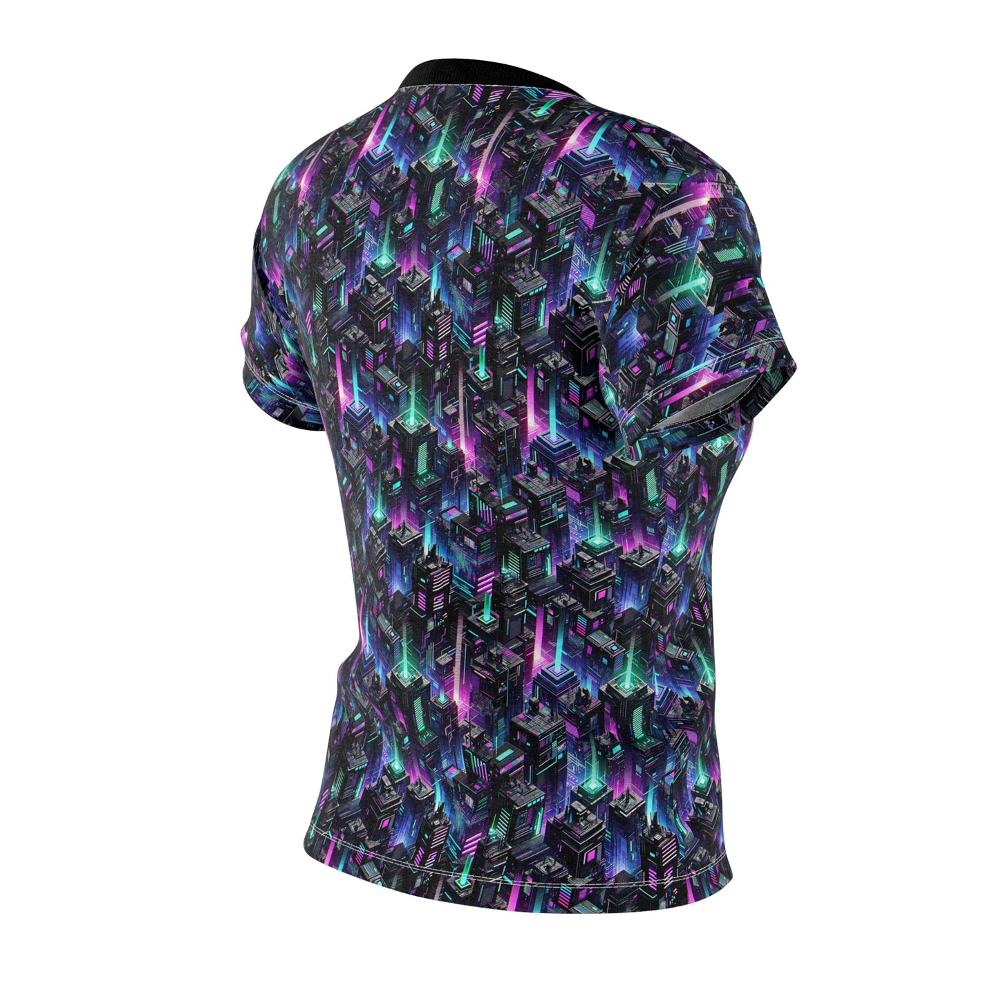 Tech Noir Graphics Futuristic Tech Aesthetics Women's Cut & Sew Tee - 8404 Design-55