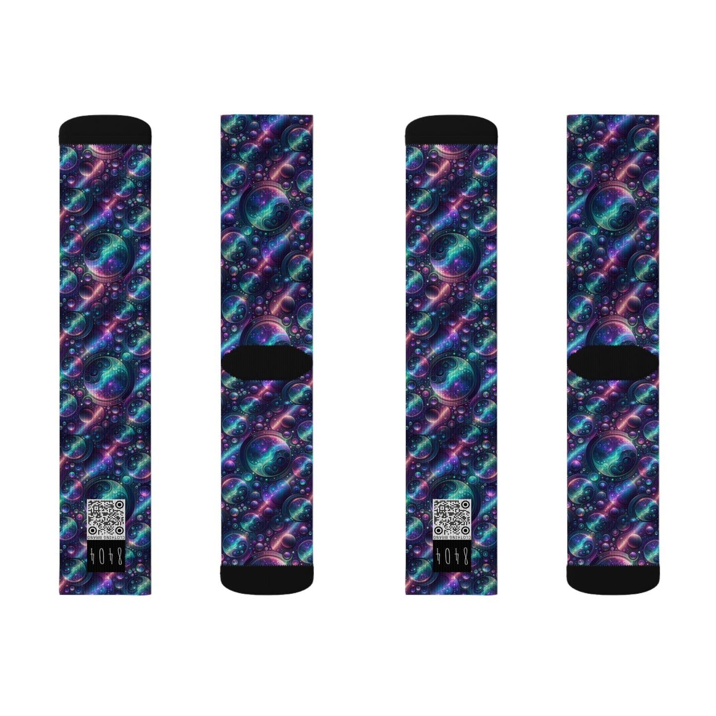 Iridescent Tech Fusion Tech-Forward Streetwear Sublimation Socks - 8404 Design-51