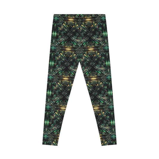 Tech Noir Graphics Tech-Inspired Streetwear Stretch Leggings - 8404 Design-56