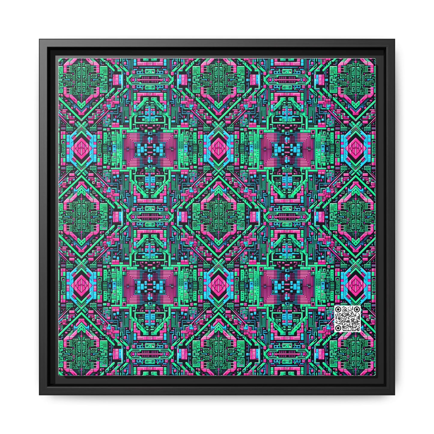 Digital Glitch Vibes Tech-Inspired Streetwear Matte Canvas, Framed (multi-Color) - 8404 Design-71 B