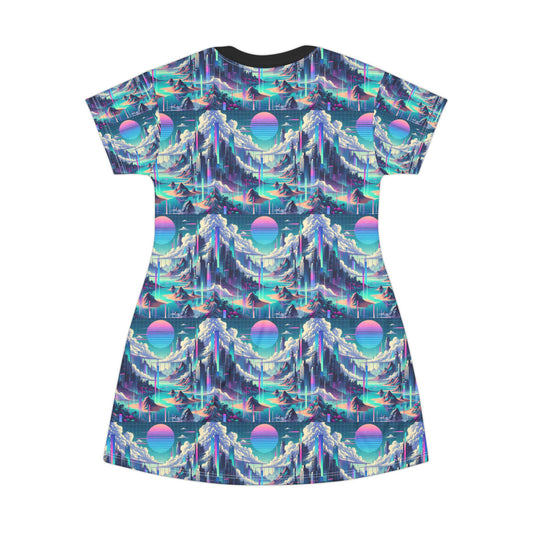 Digital Dreamscapes Digitally-Inspired Streetwear With a Dreamy, Surreal Twist T-Shirt Dress - 8404 Design-53