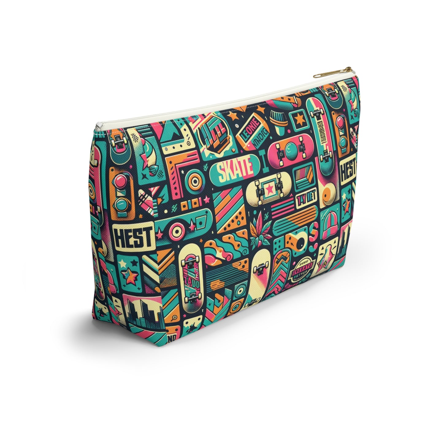 Skate Culture Revival Urban Retro Cool Accessory Pouch W T-Bottom - 8404 Design-61