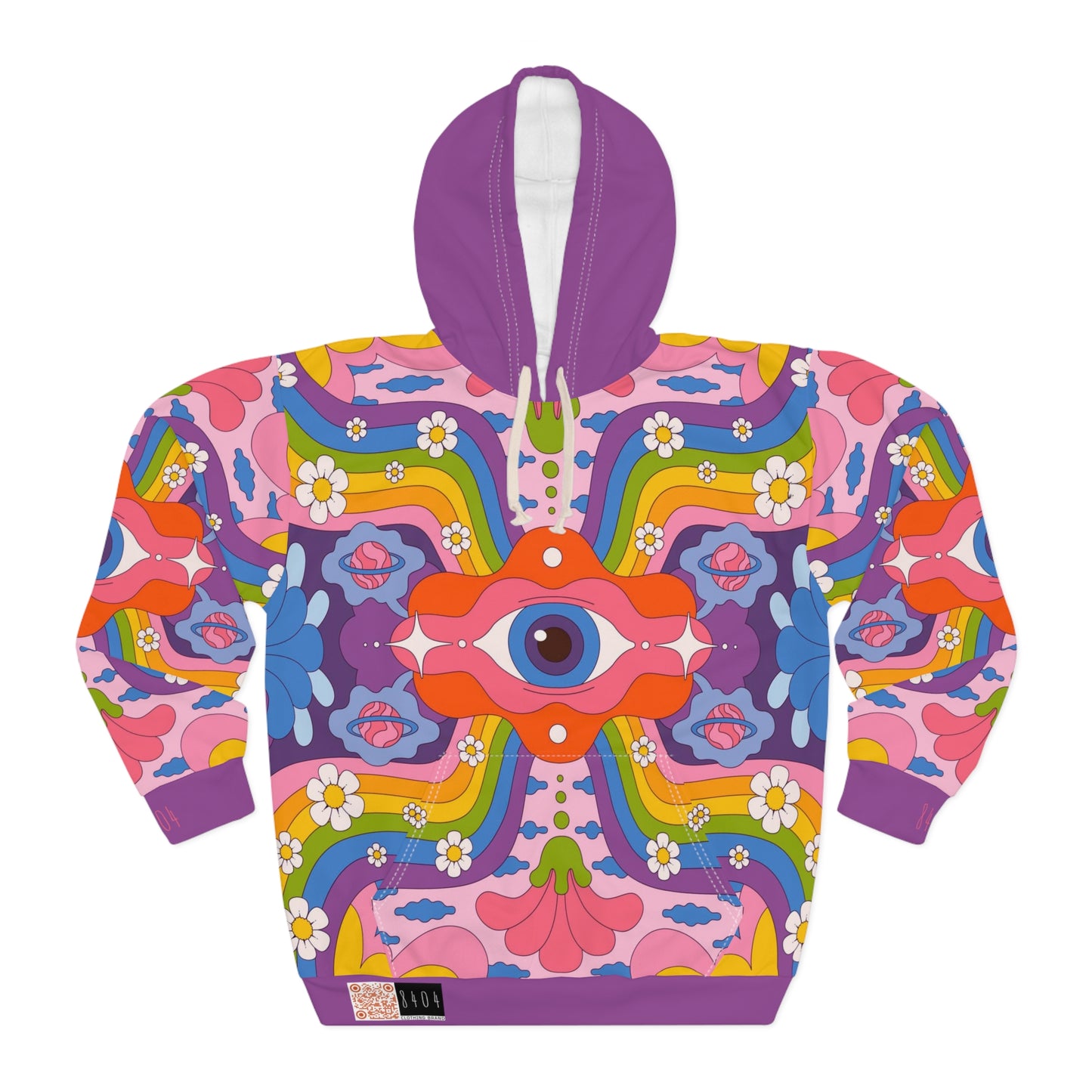 8404's Unisex Adult "the Eye of Trance in Purple" Fashion Pullover Hoodie