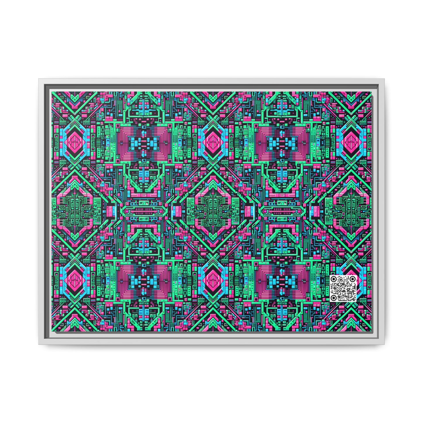 Digital Glitch Vibes Tech-Inspired Streetwear Matte Canvas, Framed (multi-Color) - 8404 Design-71 A