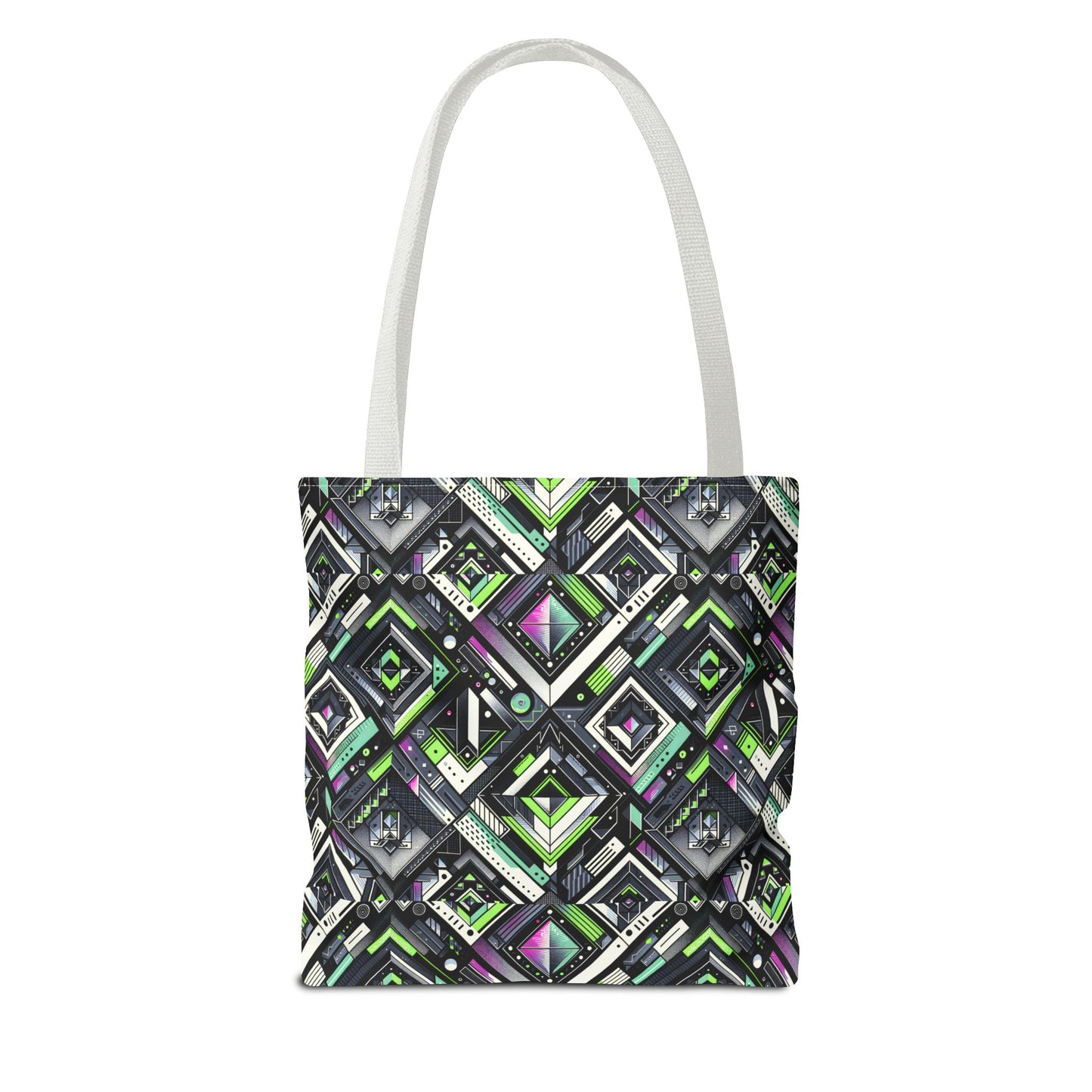 Retro Futurism Graphics Tech-Forward Streetwear Tote Bag - 8404 Design-48