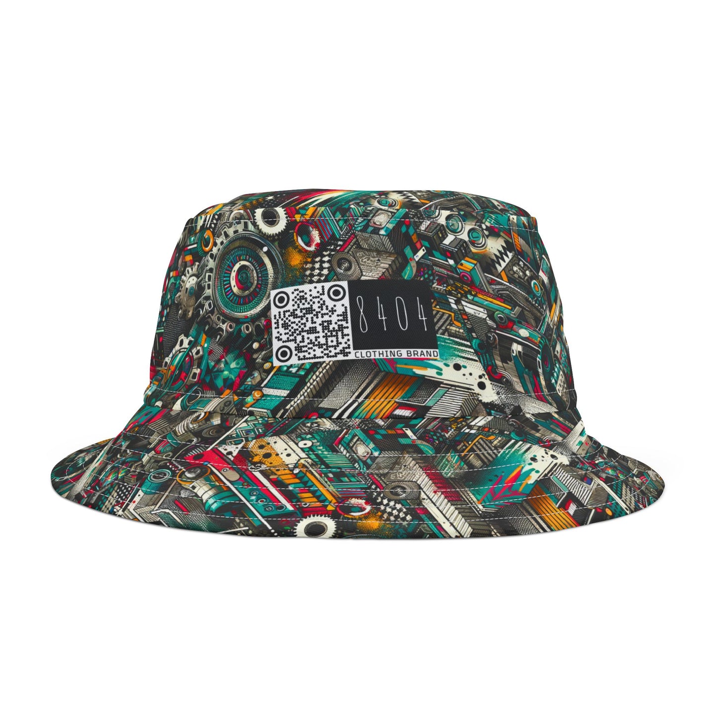 Urban Graffiti Fusion Eclectic Street Art Meets Modern Tech Culture Bucket Hat - 8404 Design-51