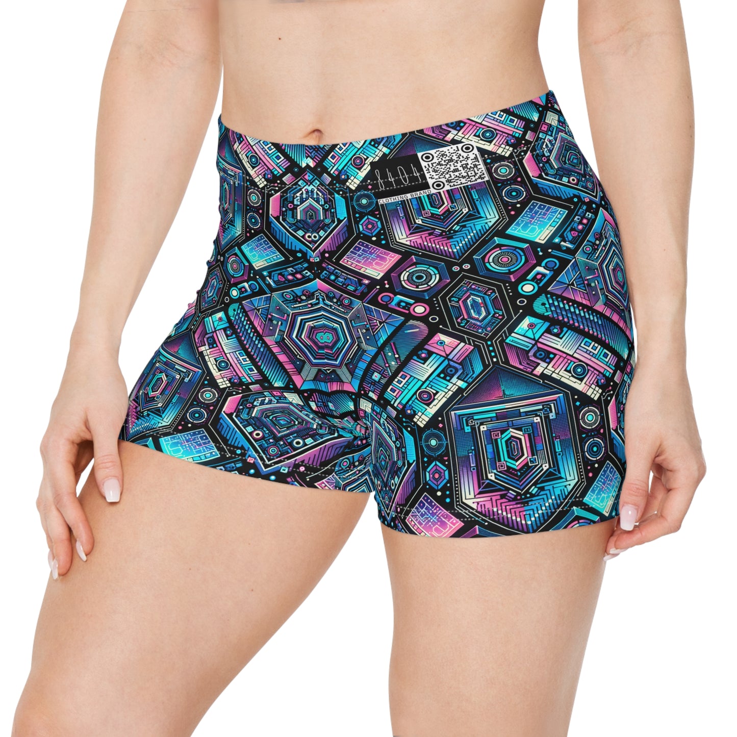 Digital Dreamland Futuristic Tech Aesthetic Women's Shorts - 8404 Design-46