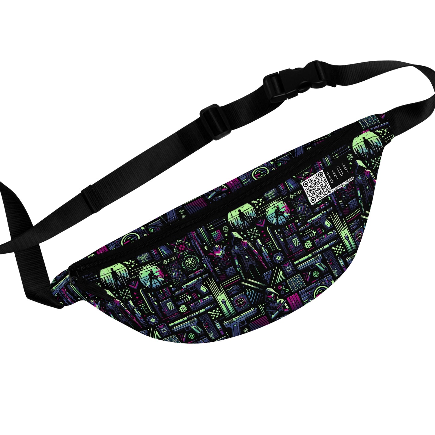 Tech Noir Futuristic Cyberpunk Fanny Pack - 8404 Design-63