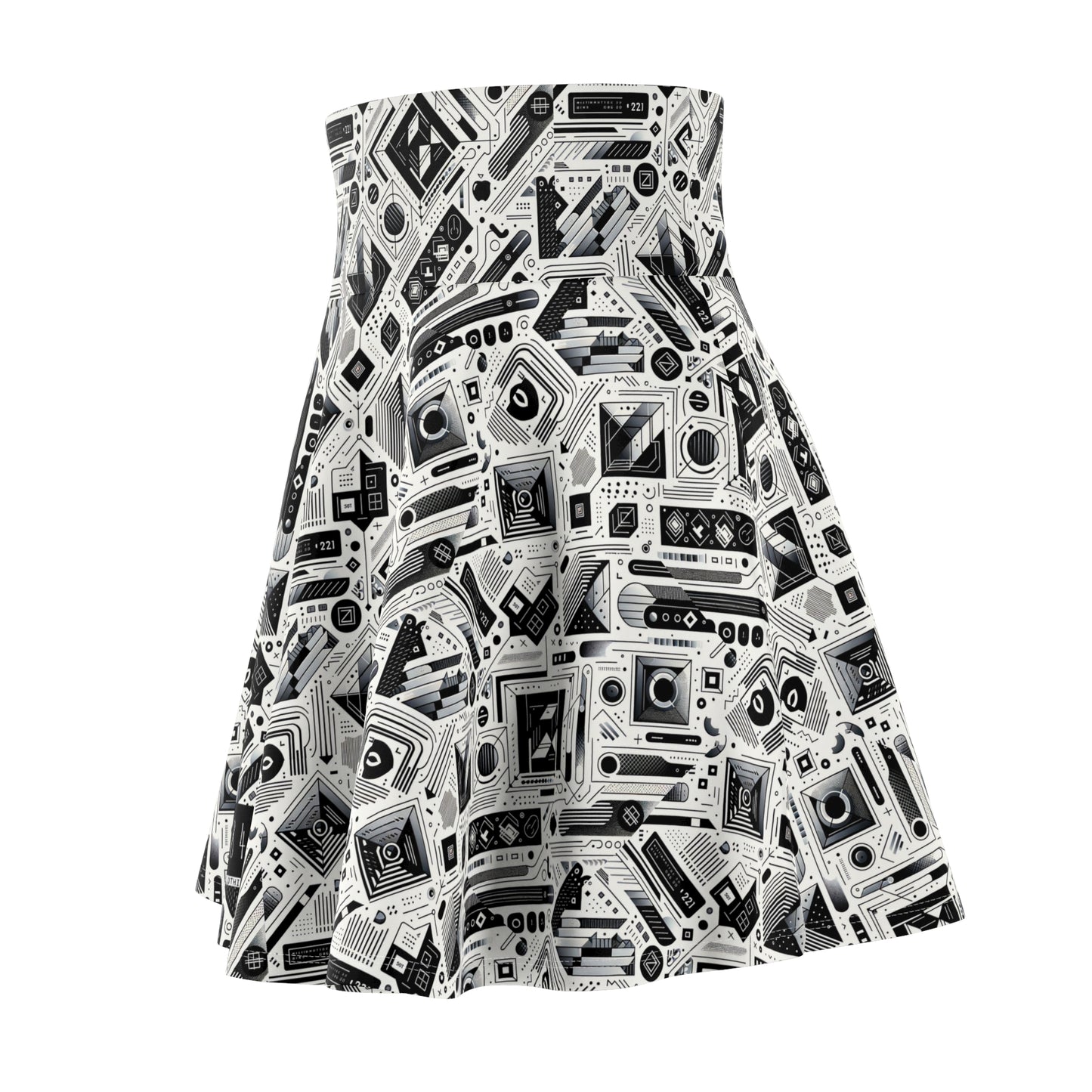 Tech Minimalism Minimalist Tech Women's Skater Skirt - 8404 Design-72