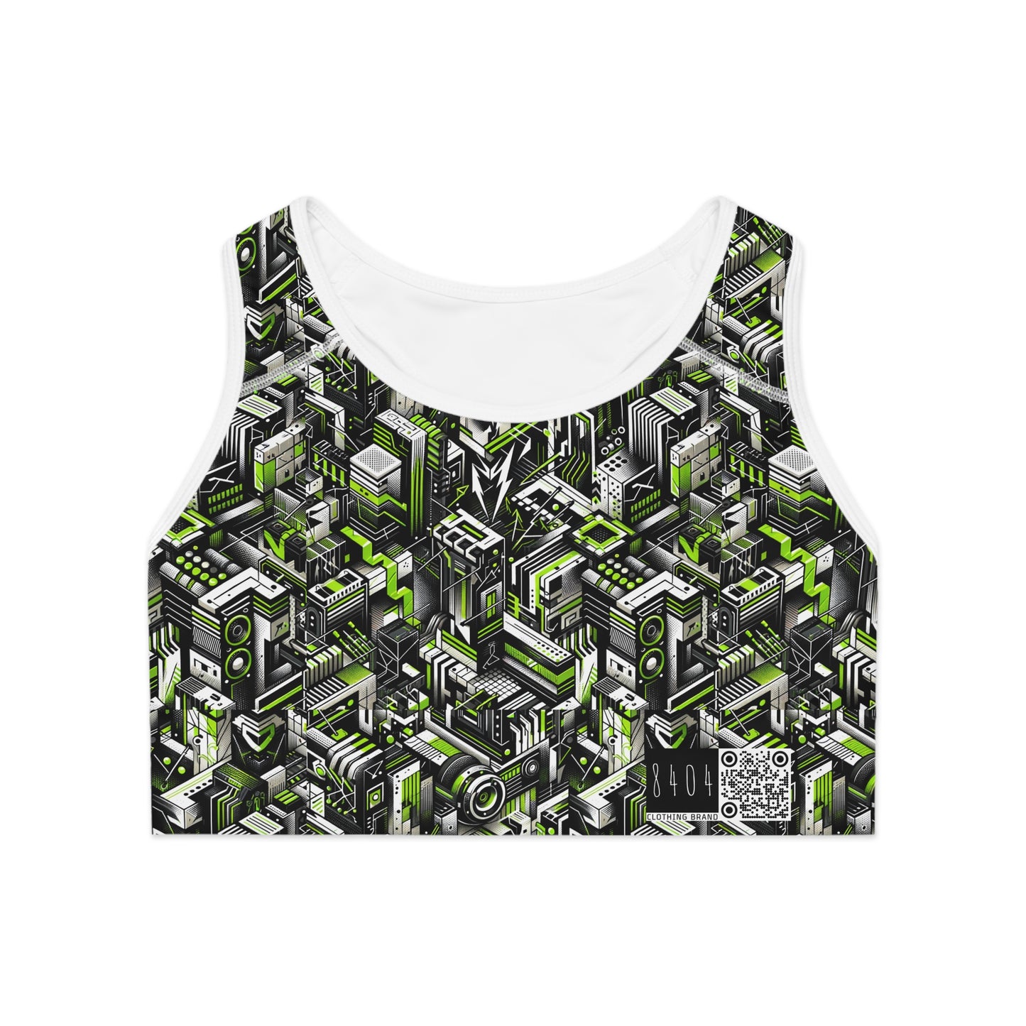 Graffiti Tech Fusion Bold Streetwear Fusion Sports Bra - 8404 Design-53
